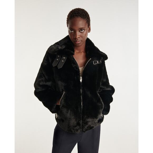 The Kooples Short black faux fur coat - 2